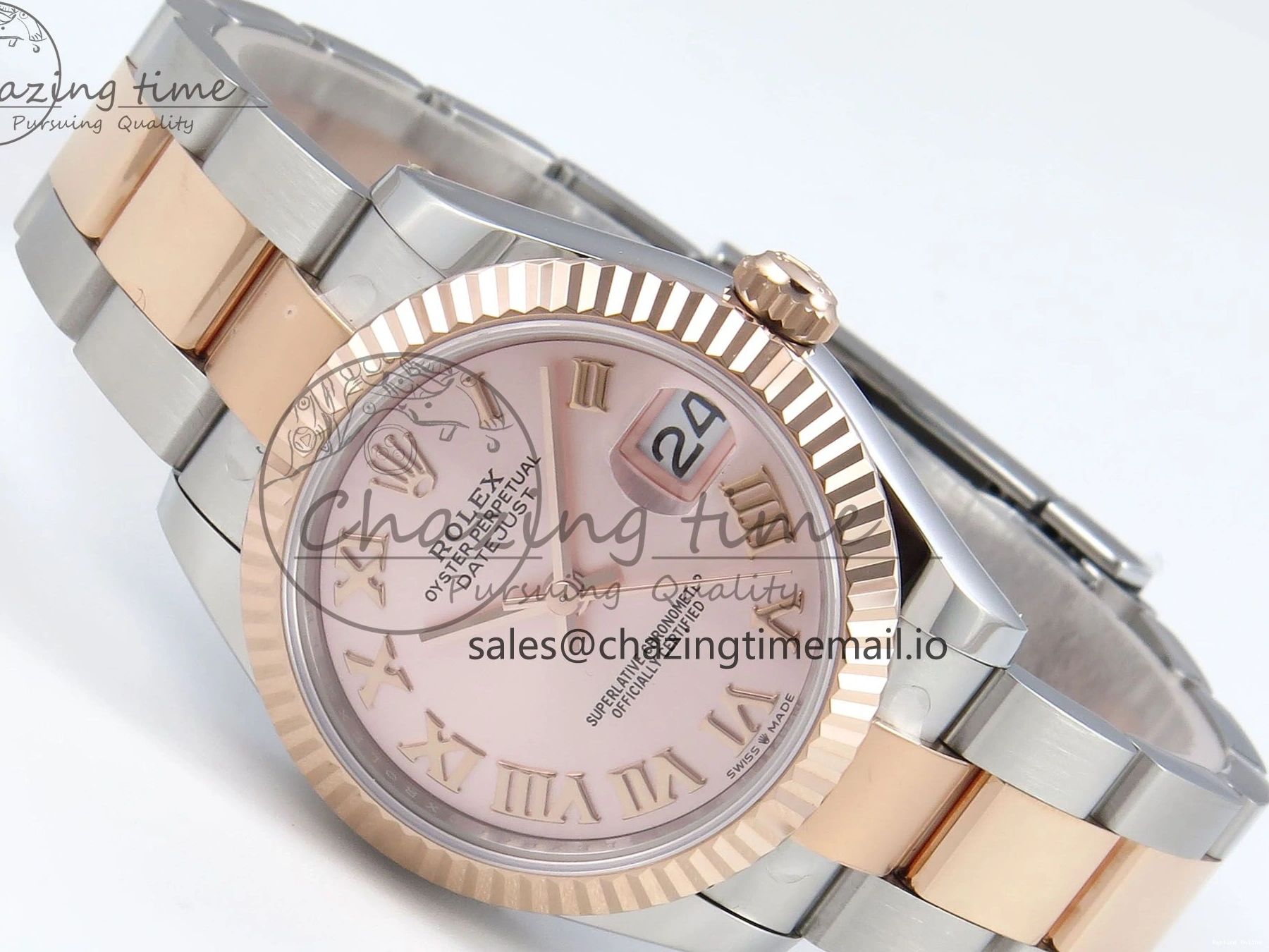 0117 Packable DateJust 31 278271 ARF 1:1 Best Edition 904L Steel RG Roman Dial on SS RG Oyster Bracelet ETA 524